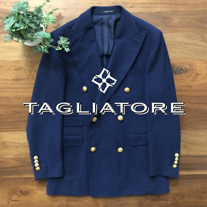 TAGLIATOREタリアトーレ金ボタンダブルジャケット46ネイビー