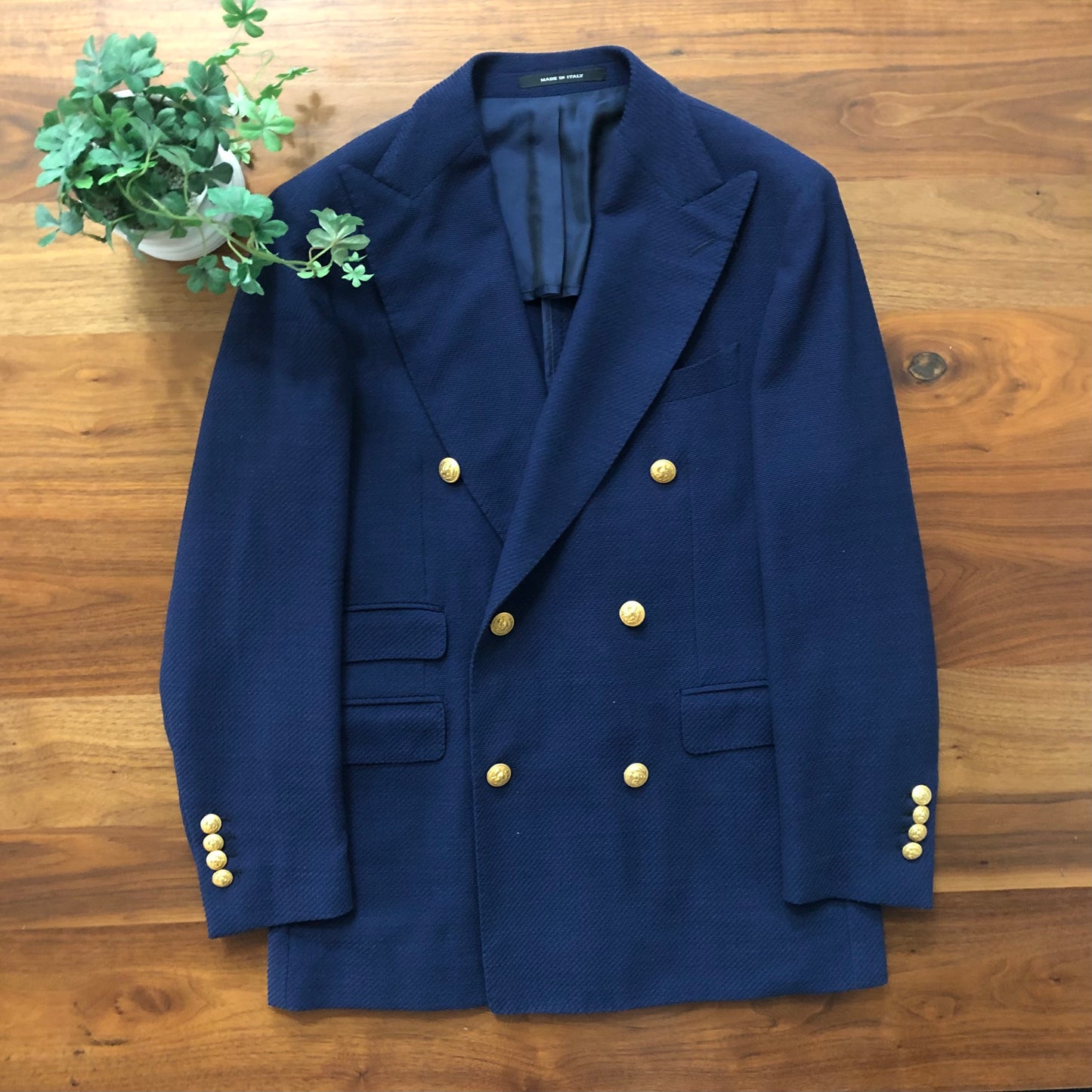 TAGLIATOREタリアトーレ金ボタンダブルジャケット46ネイビー