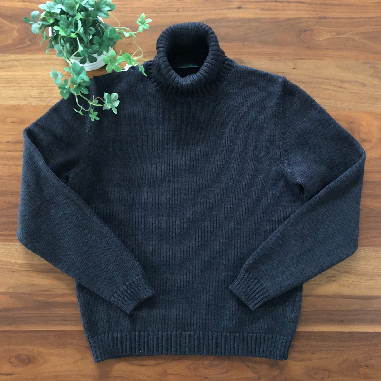 ZANONEザノーネ5Gミドルゲージタートルネックニット50チャコール