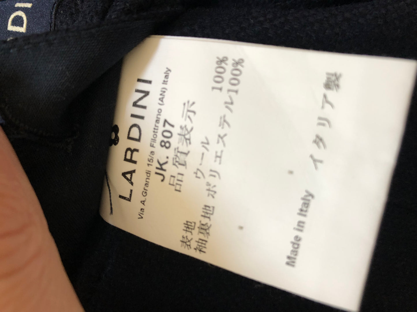 LARDINIラルディーニネイビーホップサップジャケット44