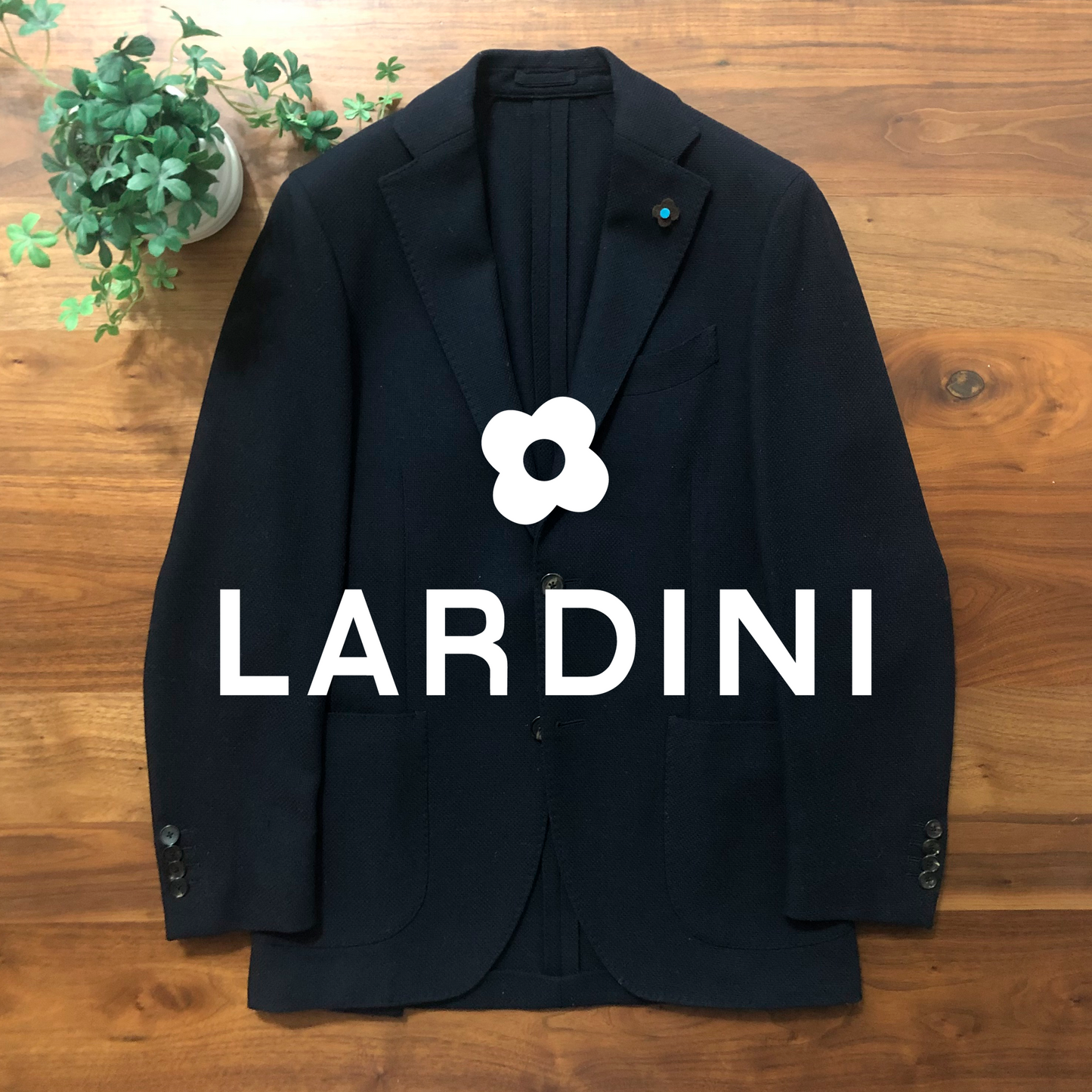 LARDINIラルディーニネイビーホップサックジャケット44厚手