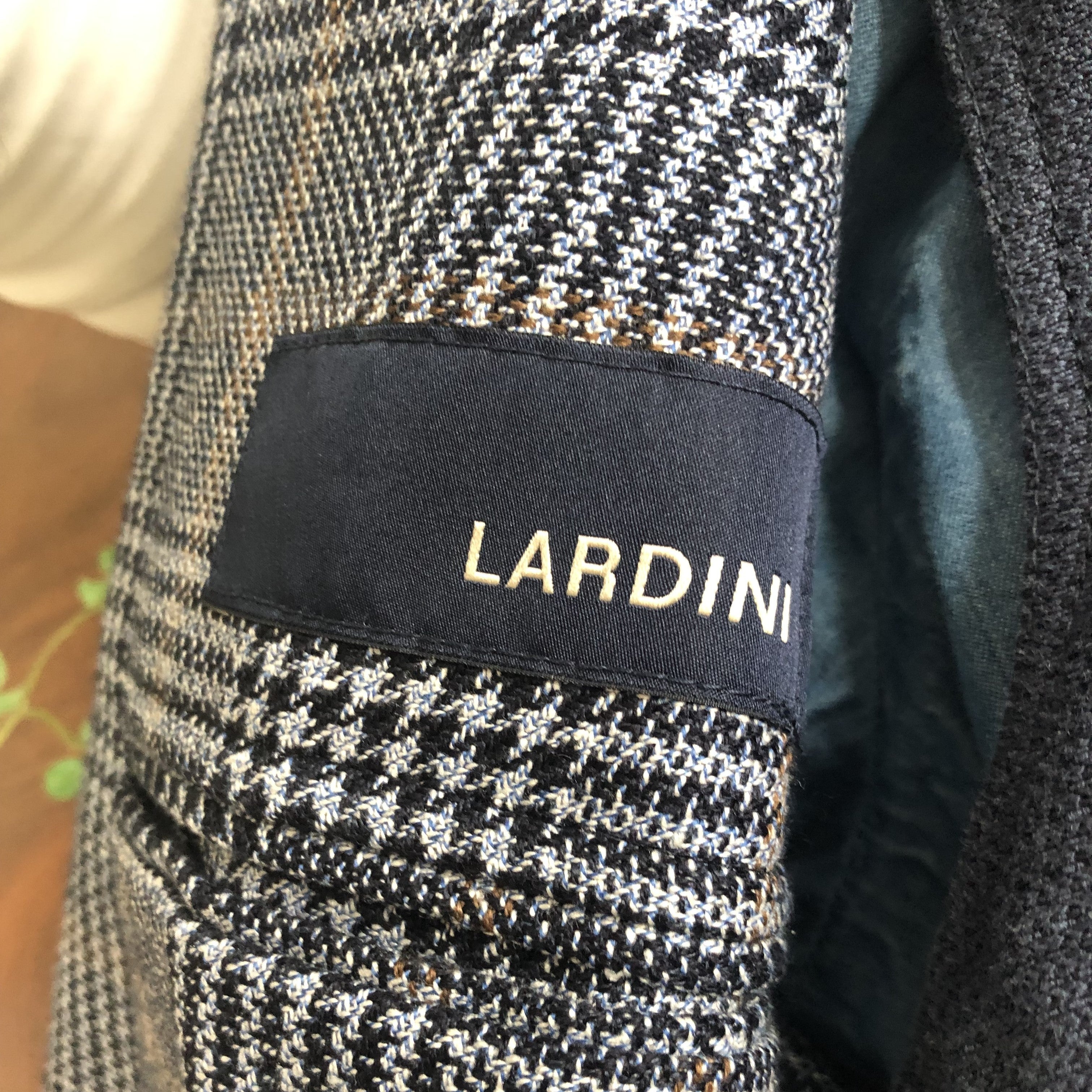 LARDINIラルディーニブルーグレンチェックジャケット44