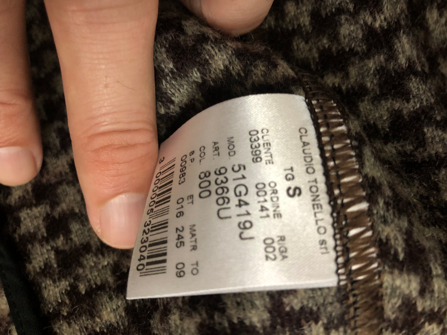 TONELLOトネッロT-JacketTジャケットSハウンドトゥース千鳥格子柄S