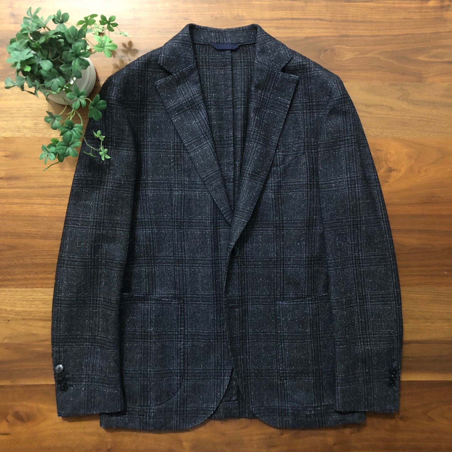 L.B.M1911エルビーエムネイビーグレンチェックジャケット48