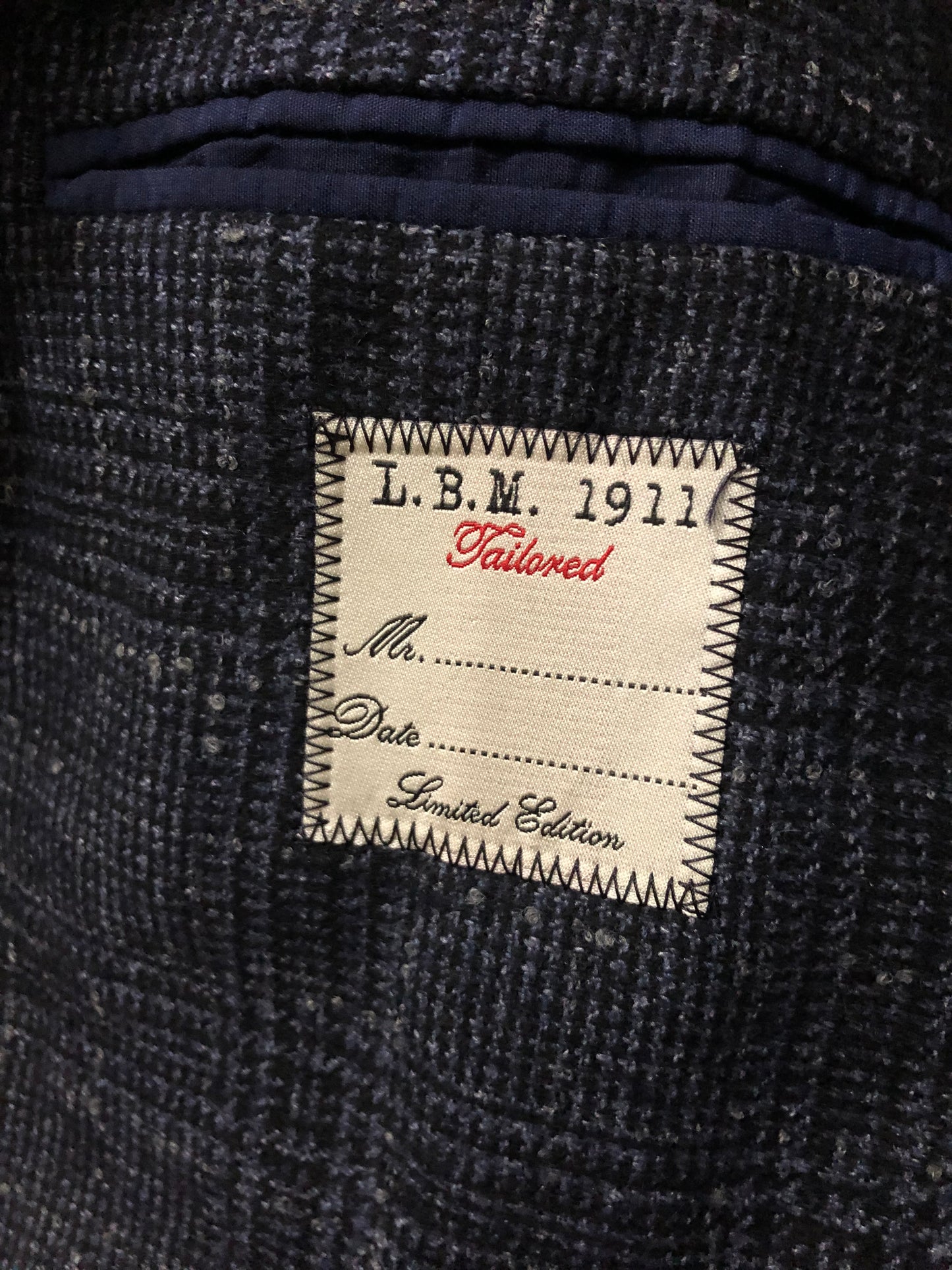 L.B.M1911エルビーエムネイビーグレンチェックジャケット48