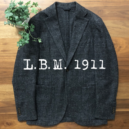 LBM1911ルビアムブラックグレンチェックジャケット48エルビーエム