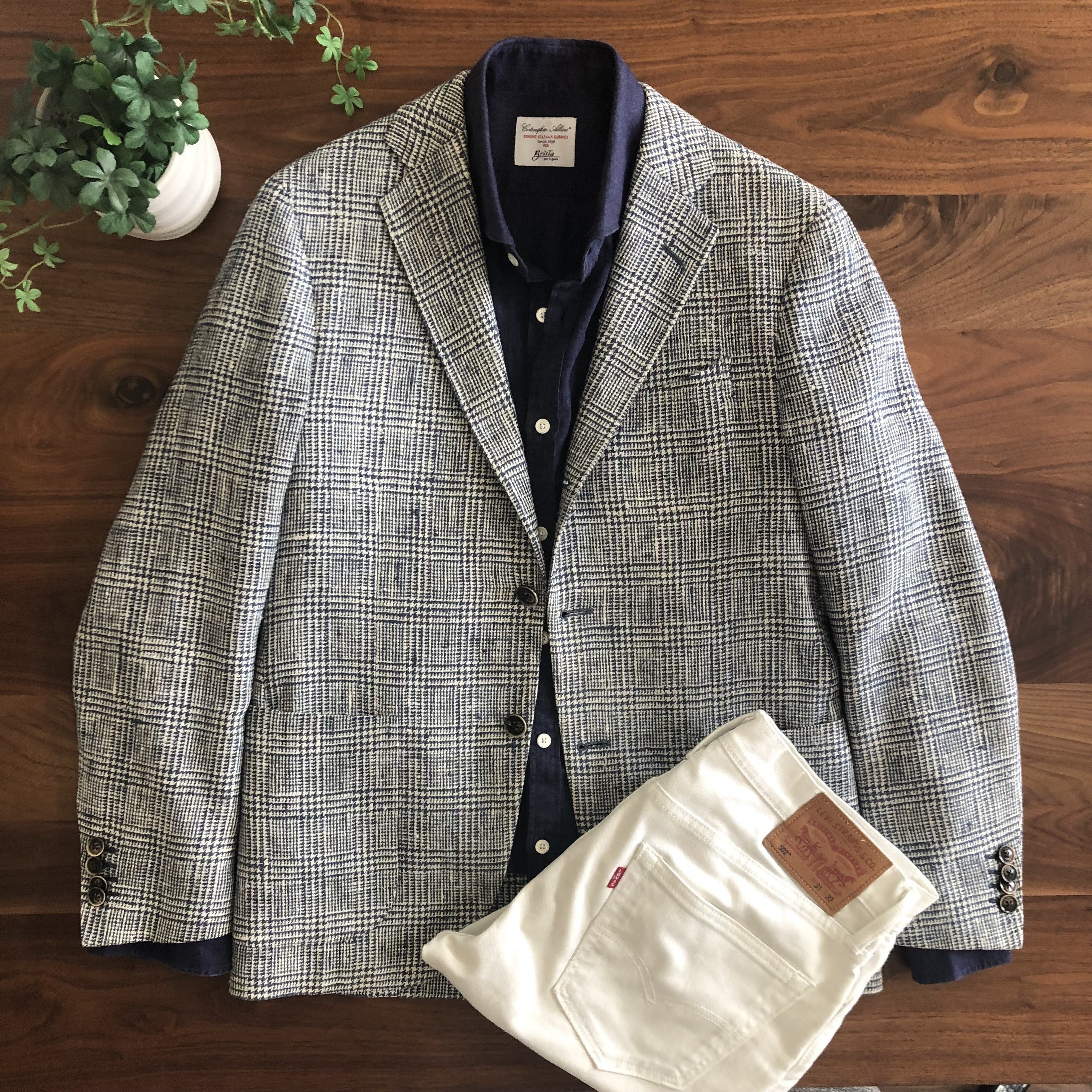 line 【美品】ラルディーニ LARDINI ジャケット ネイビー 46